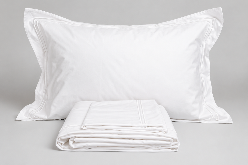 Funda de Almohada con Bordado Blanco 400 hilos