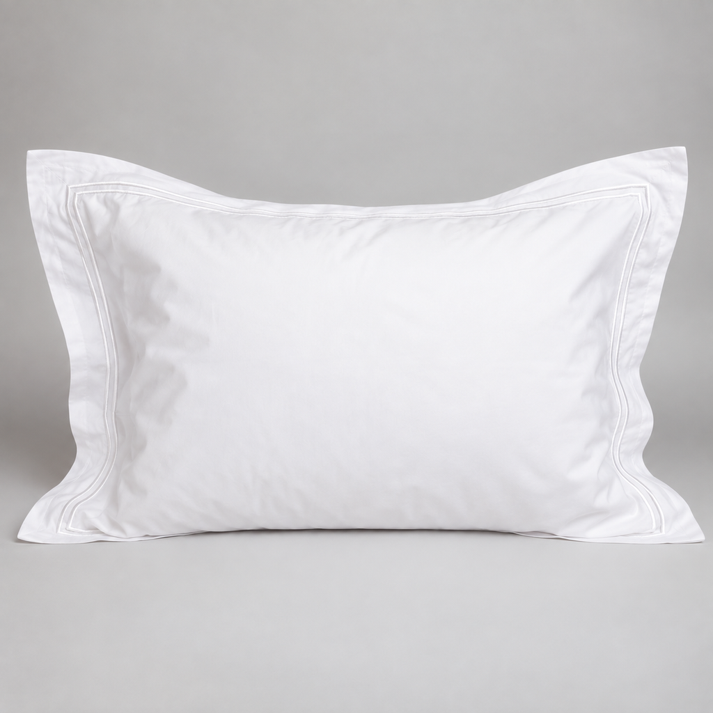Funda de Almohada con Bordado Blanco 400 hilos