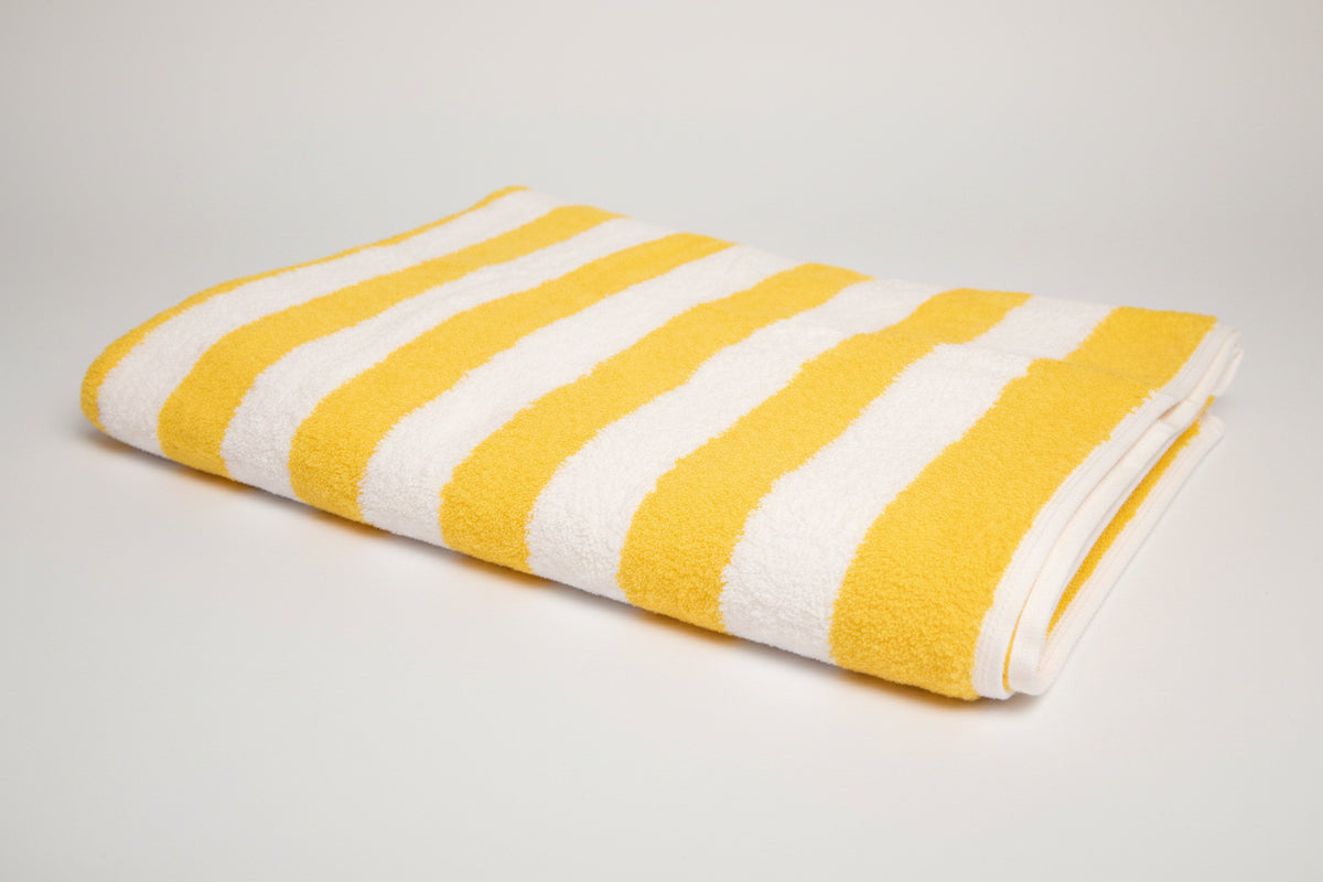 TOALLA PLAYA RAYAS 90X180CM 510G AMARILLO