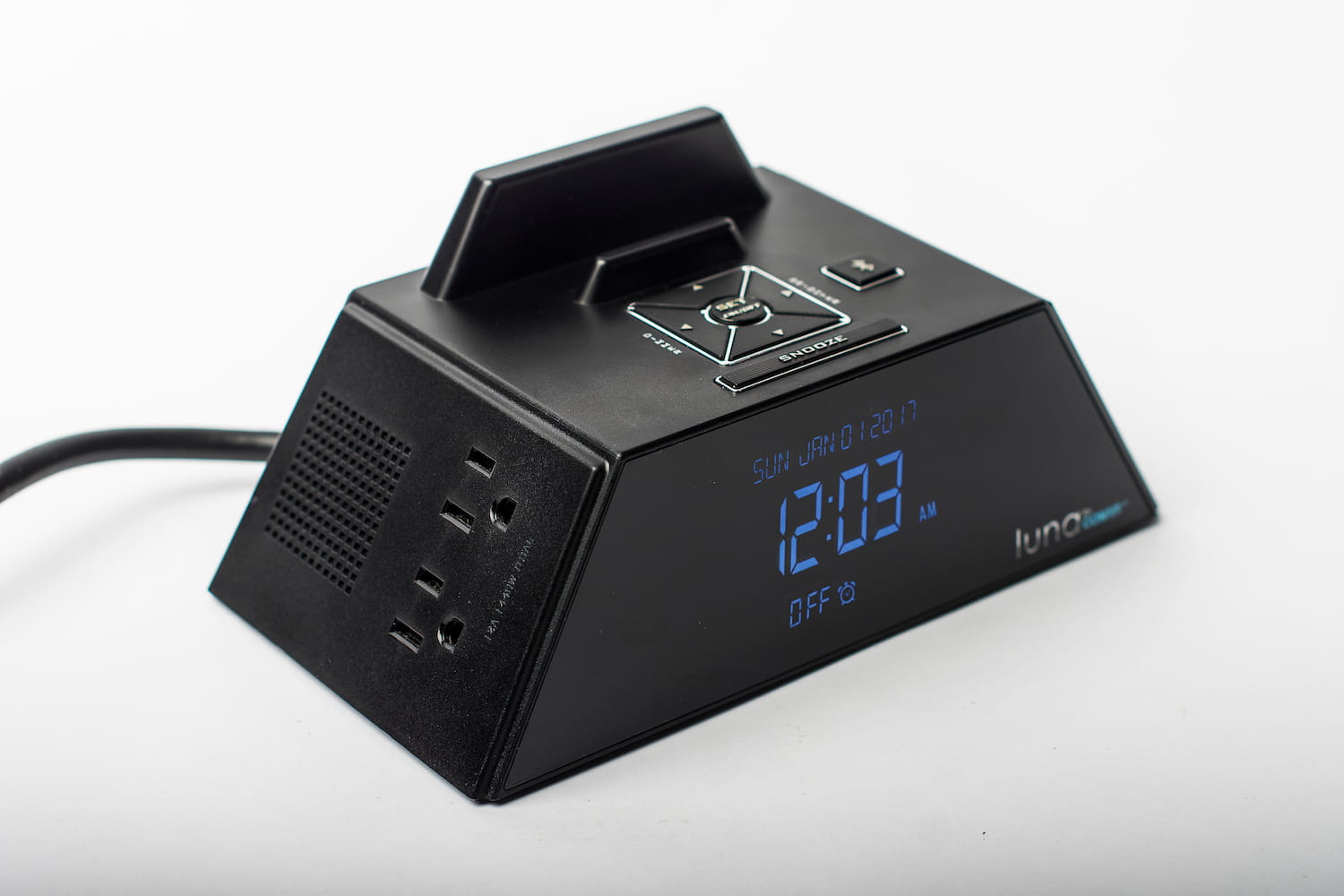RADIO DESPERTADOR LUNA CON ESTACION DE CARGA USB & BLUETOOTH