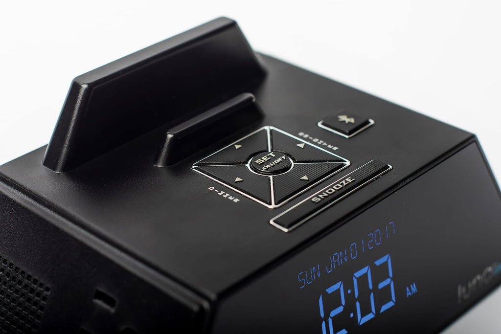 RADIO DESPERTADOR LUNA CON ESTACION DE CARGA USB & BLUETOOTH