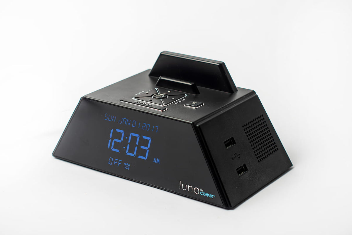 RADIO DESPERTADOR LUNA CON ESTACION DE CARGA USB & BLUETOOTH